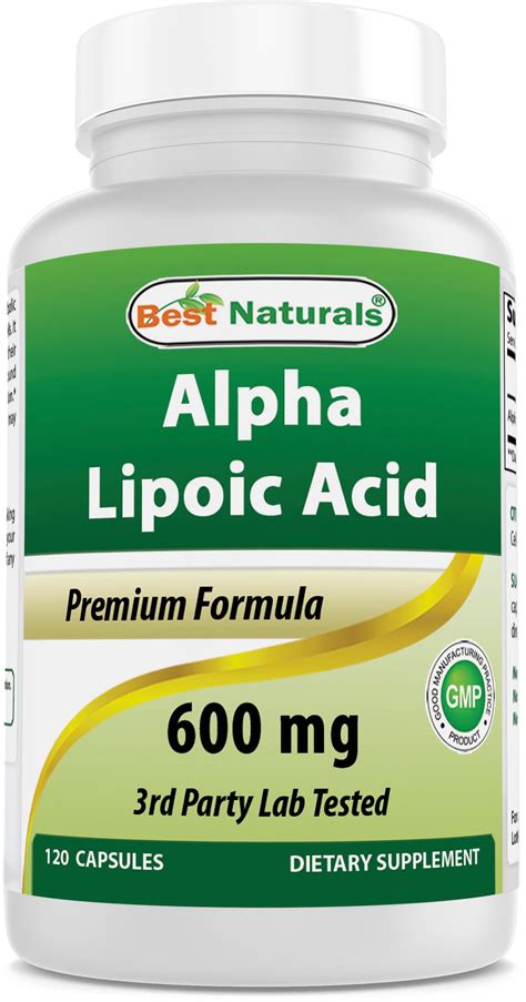 Best Naturals Alpha Lipoic Acid 600 mg 120 Capsules - Walmart.com