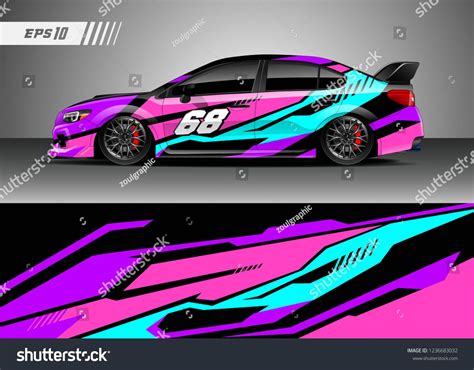 Racing car decal design vector. Graphic abstract stripe racing background kit designs for wrap ...