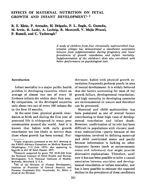 (PDF) Effects of maternal nutrition on fetal growth and infant development