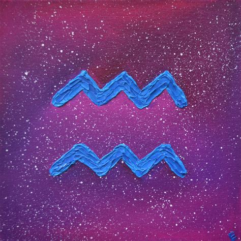 Original Oil Painting Aquarius Zodiac Sign Impasto Small | Etsy