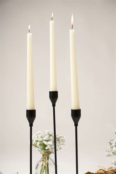 Candlestick Holders Matte Black Set of 3 - Etsy