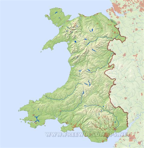 Wales Physical Map