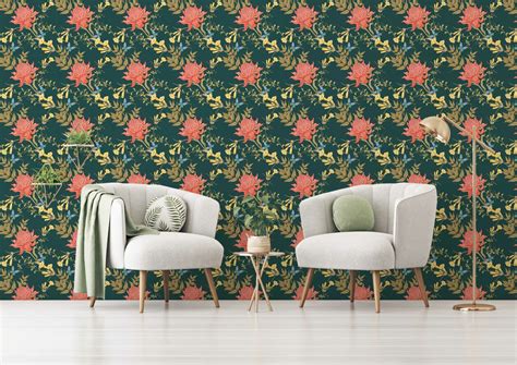 Floral vintage Wallpaper - Peel and Stick or Non-Pasted | Save 25%