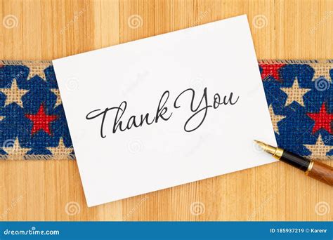 Thank You Greeting Card with a Pen Stock Image - Image of banner, american: 185937219