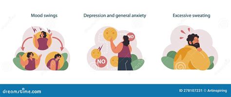 Nicotine Withdrawal Symptoms Set. Common Effects on Character Stock ...