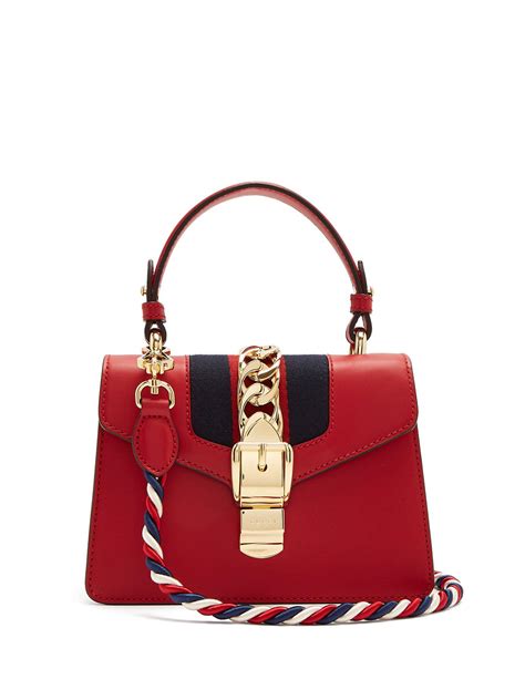 Gucci Red Leather Shoulder Bag | semashow.com