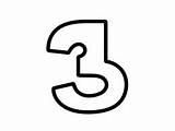 Coloring The Number 3 For Kids  Page sketch template