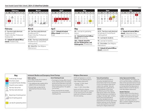 Anne Arundel County Public Schools Calendar 2024-2025 [PDF]