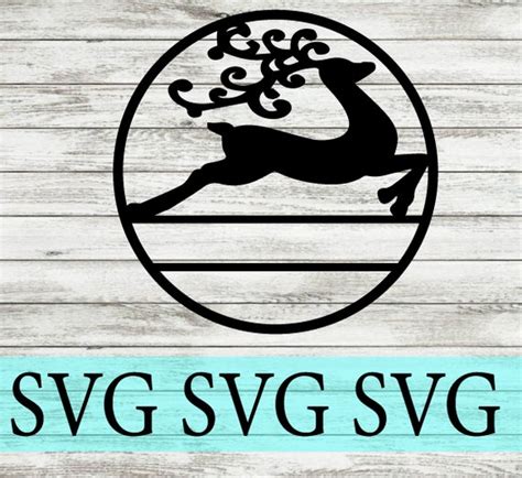 Reindeer Split Monogram SVG | Etsy