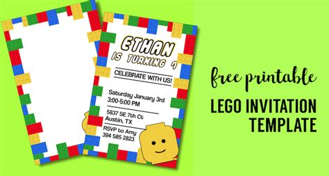 Free Printable Lego Birthday Party Invitation Template - Paper Trail Design