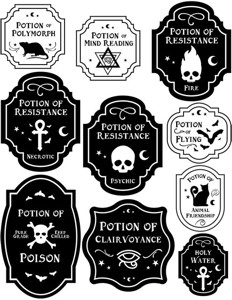 D&D Potion Labels for Your Adventure