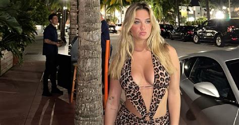 Claudia Conway Models Revealing Dress During Night Out In Miami: Photos