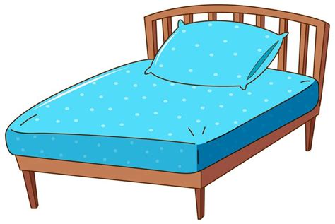 Bed with blue pillow and sheet 433155 Vector Art at Vecteezy