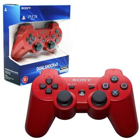 PS3 Official Sony Dual Shock 3 Controller Red Playstation 3 Wireless ...