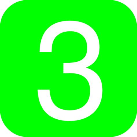 Green, Rounded, Square With Number 3 Clip Art at Clker.com - vector ...