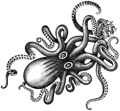 Kraken Rum Octopus Tattoo