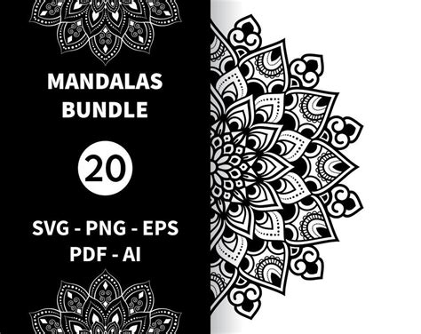 Mandala Bundle Mandala Svgmandalas Svg Mandala Template for - Etsy