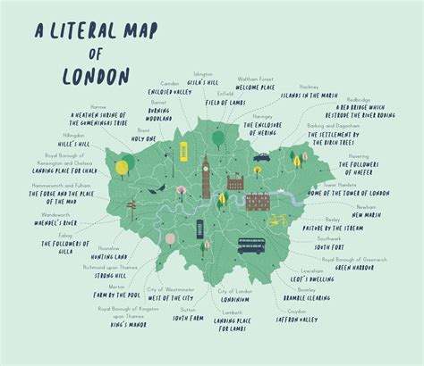 Literal Map Of London Boroughs - London Etymology | urbanest