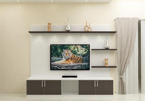 Modular TV Unit with storage cabinets, racks and back panel. Made up of plywood with laminate ...