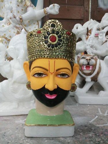 Painted Hindu White marble shyam baba statue, For Worship, Size: 1feet ...