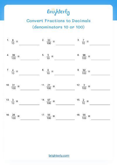 FREE Converting Fractions to Decimals Worksheets - Worksheets Library