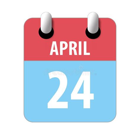 24th April Calendar Icon. April 24 Calendar Date Month Icon Vector Illustrator Stock Vector ...