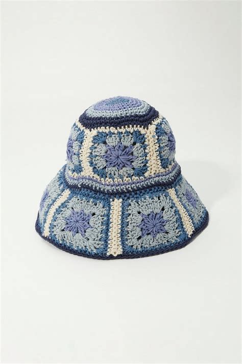 BLUE COTTON CROCHET BUCKET HAT | Lucky Brand