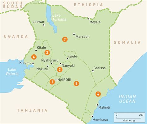 Map of Kenya with provinces - Map of Kenya showing provinces (Eastern ...