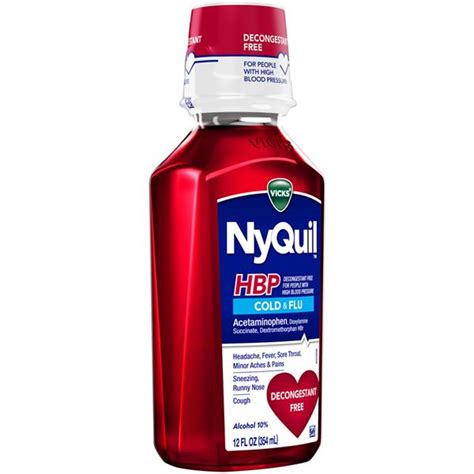 Vicks NyQuil HBP Cherry Flavor Cold & Flu Liquid | Hy-Vee Aisles Online Grocery Shopping