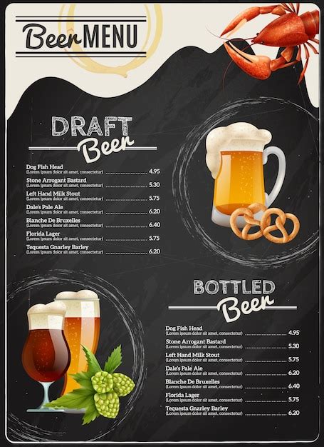 Free Vector | Beer Chalkboard Menu