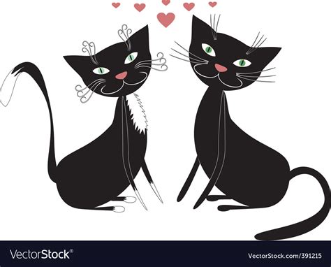 Two cats Royalty Free Vector Image - VectorStock