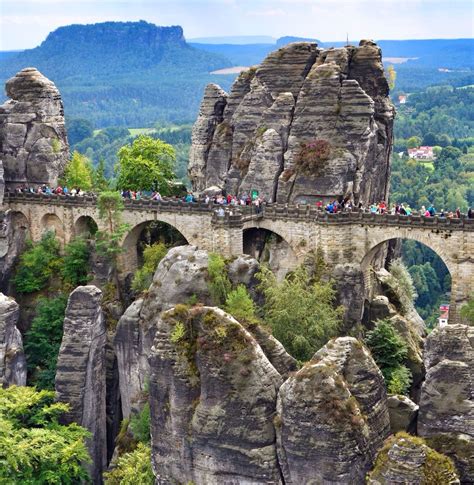 Bastei bridge, Germany This bridge is a fantasy place with a sweeping ...