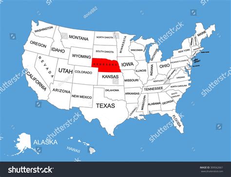 Nebraska State Usa Vector Map Isolated: เวกเตอร์สต็อก (ปลอดค่าลิขสิทธิ์ ...