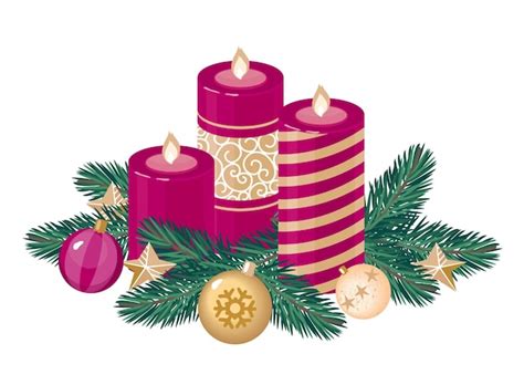 Vector de velas rojas de navidad | Vector Premium