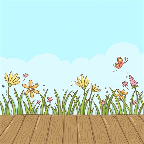 Premium Vector | Light spring background with wildflowers