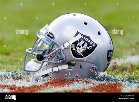 Nov 6, 2011; Oakland, CA, USA; Detailed view of an Oakland Raiders ...