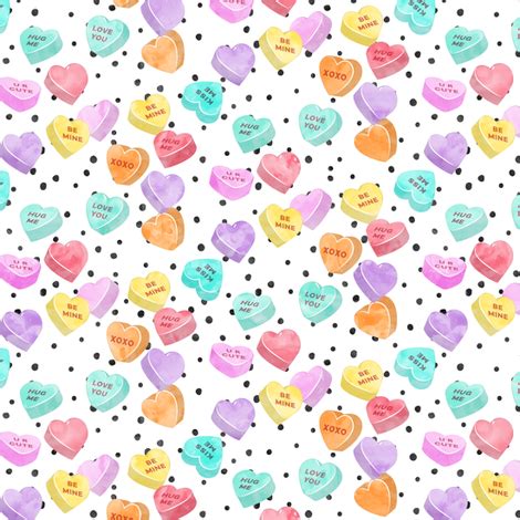 valentines day heart candy - conversation hearts on spots wallpaper - littlearrowdesign ...