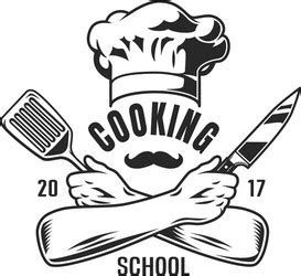 Vintage cooking classes logo Royalty Free Vector Image