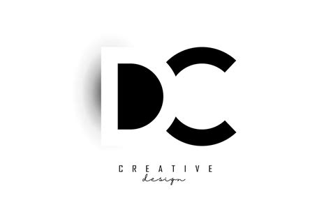 Letters DC Logo with black and white negative space design. Letters D ...