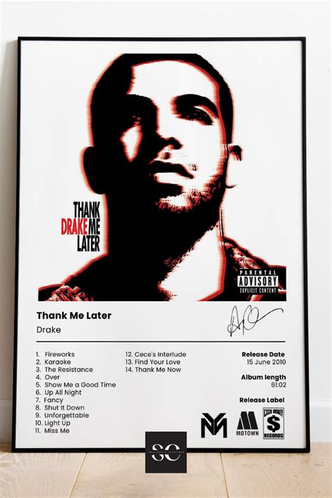 Drake's Iconic Thank Me Later Album Cover