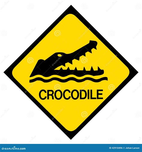 Crocodile Warning Sign Stock Illustration - Image: 42910496