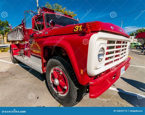 Red classic fire truck editorial stock photo. Image of equipment - 33839773