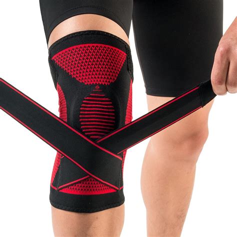 Knee Brace Compression Sleeve Patella Stabilizer & Adjustable Straps ...