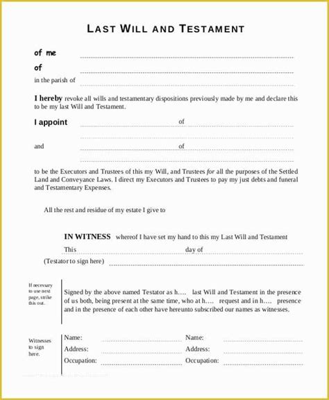 Last Will Templates Free Printable Of Free Printable Last Will and Testament Blank forms Five ...