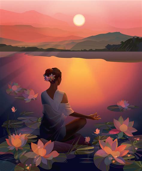 Meditation on Behance | Meditation art, Dreamy art, Yoga art