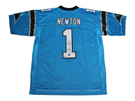 Cam Newton Signed Blue Panthers Jersey