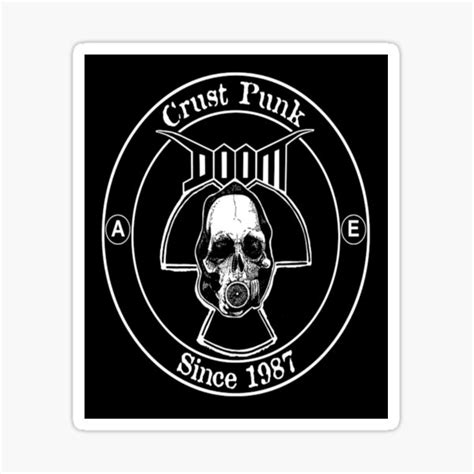 "doom - crust punk" Sticker by Digiartz | Redbubble