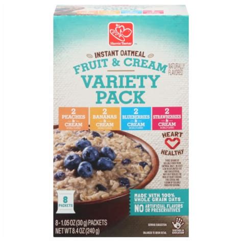 Harris Teeter™ Fruit & Cream Instant Oatmeal Variety Pack, 8 ct ...