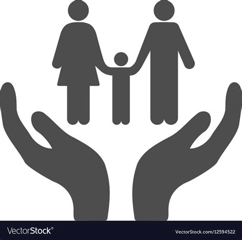 Family care hands flat icon Royalty Free Vector Image