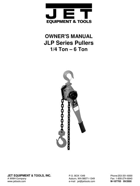 JET EQUIPMENT & TOOLS JLP SERIES OWNER'S MANUAL Pdf Download | ManualsLib